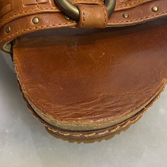Frye LEATHER Sandals-Ivy O Ring Sling -Size 9 -Wedge - Picture 11 of 15